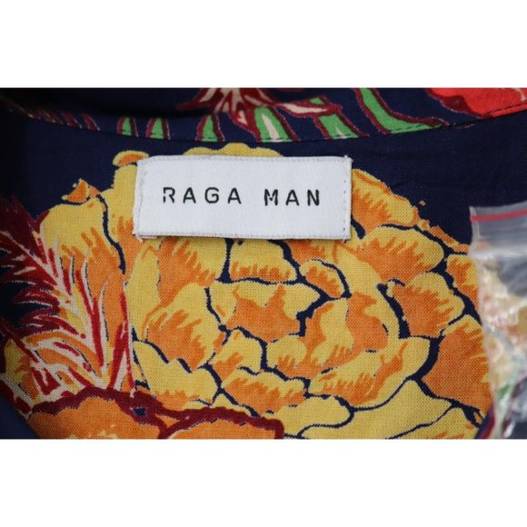 NWT Raga man hawaiian shirt Men's 2XL robin button down viscose floral camp - Picture 3 of 9